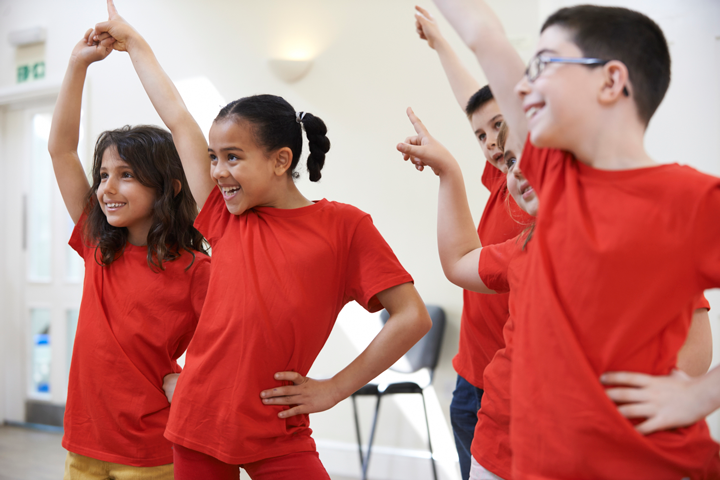 Image of children practicing in class