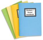 A stack of Student/Parent Handbooks