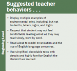 ELPS-LIAG Suggested teacher behaviors example graphic